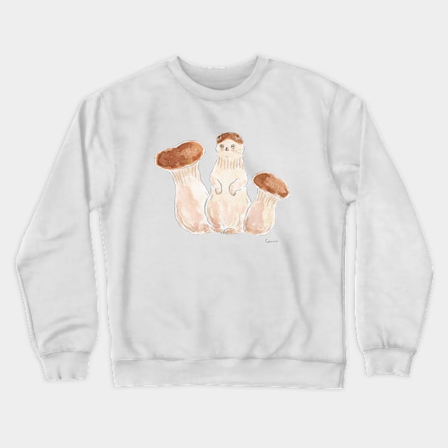 Mushroom cat Crewneck Sweatshirt by TOCOROCOMUGI